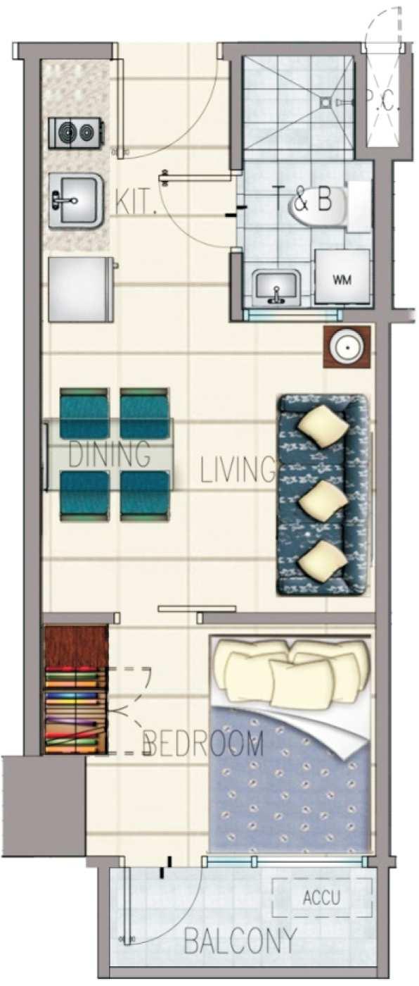 TOWER 2: BAHIA TYPICAL 1-BEDROOM WITH BALCONY LAYOUT LEGEND 2-Bedroom Units with