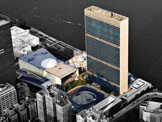 United Nations Building Le Corbusier NYC 1952 The Secretariat Building of the United Nations Headquarters is a glass skyscraper that