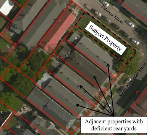 As mentioned, the residences in the area are densely situated. Out of the ninety (90) side yards surveyed, seventy-three percent (73%) not meet the minimum requirement of three feet (3 ) in width.