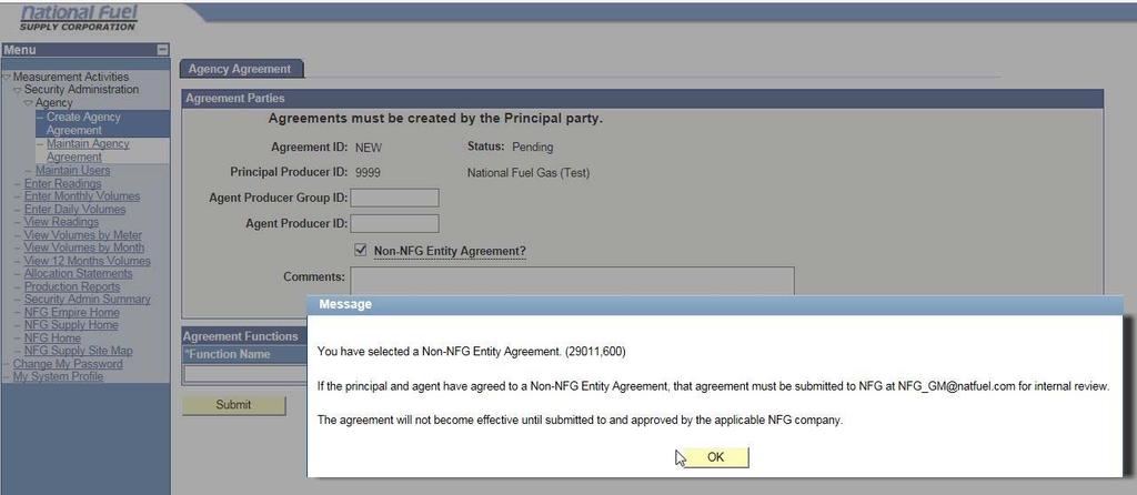 What is a Non-NFG Entity Agreement?