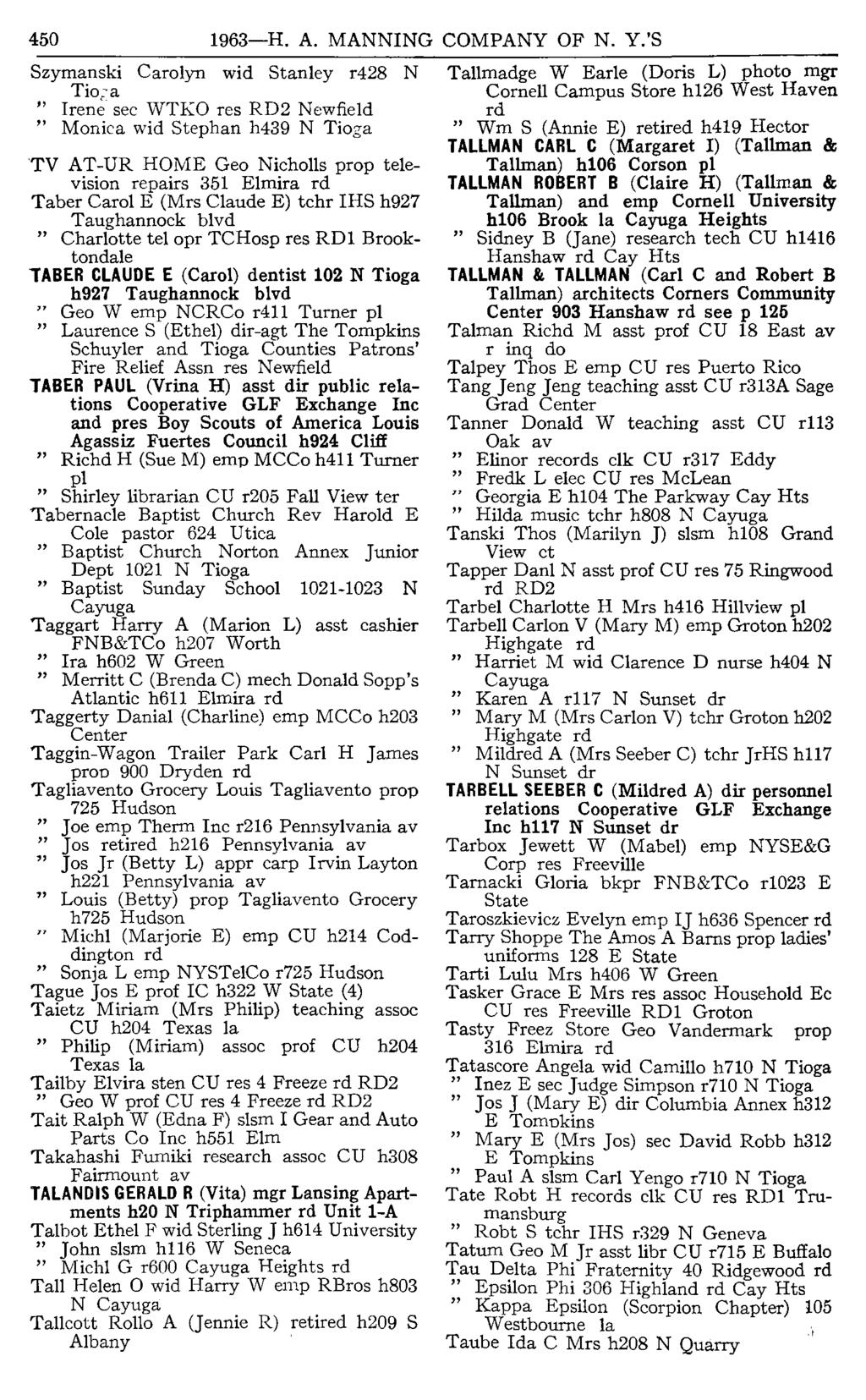 450 1963-H. A. MANNING COMPANY OF N. Y.