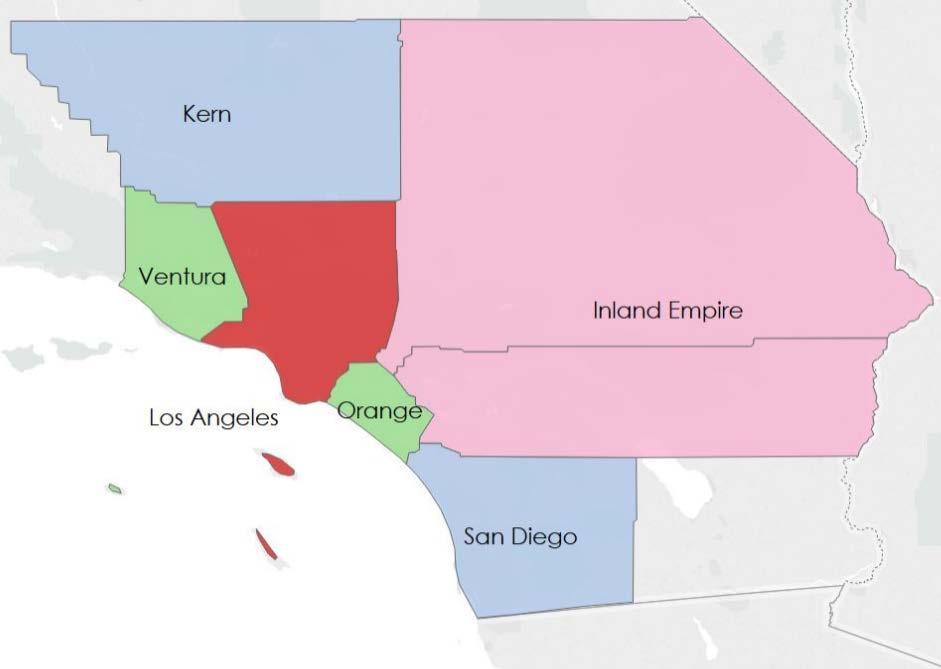 Los Angeles: Net Exit to Inland Empire and Kern County County Moved To/ From Total Number Moved to Los Angeles County Total Number Moved from Los Angeles