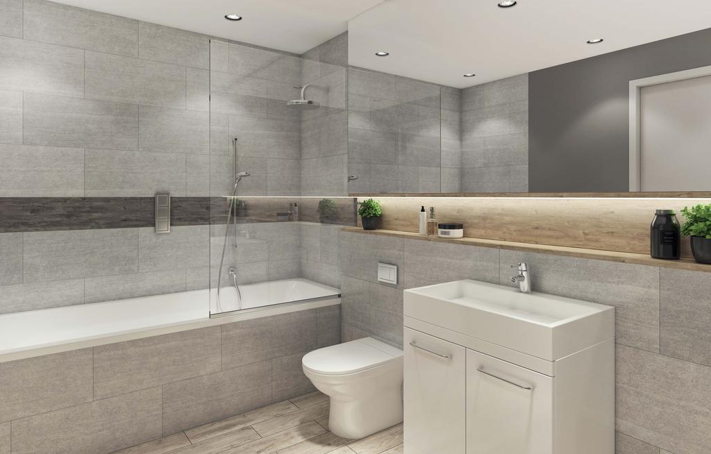 BATHROOMS AND ENSUITES The bathrooms and ensuites at Admiral Court have been designed with luxury in mind.