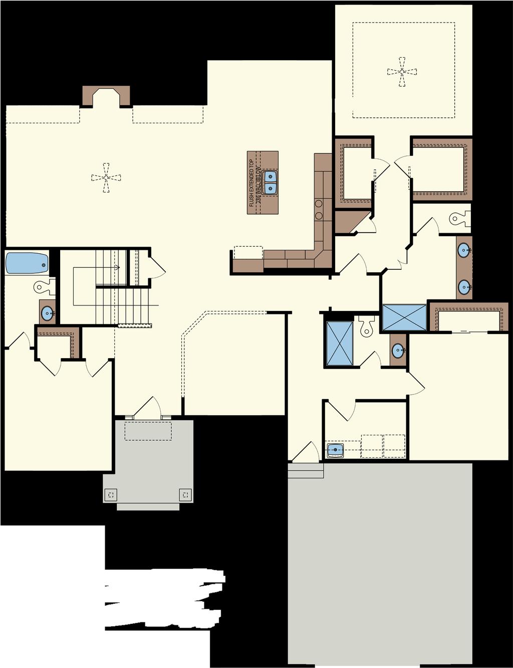 BEDROOM -CLASSIC FLOORPLAN - w/ Third Bedroom & Basement NOOK Optional Pan Ceiling 8 into trusses Foyer: 7 x 10 Great Room: 22 x 15 Nook: 13 x