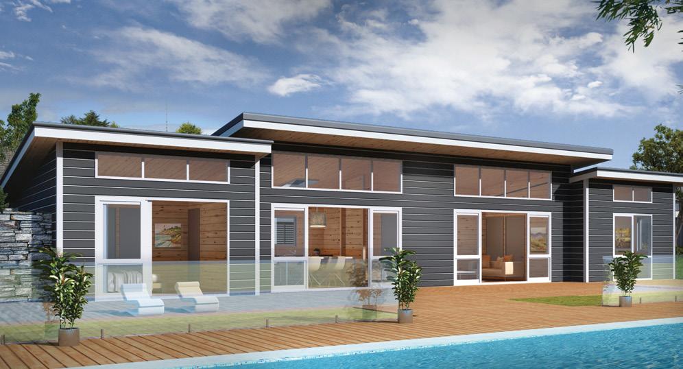 SKAGEN 125m 2 1 3 2 Optional A split-level, mono-pitched roof gives this three-bedroom family home a contemporary flavour.