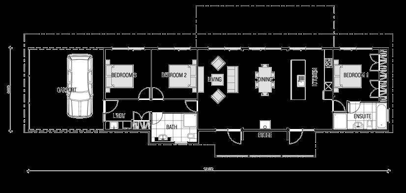 This plan has been accredited as a five star Lifemark TM home FEATURES Ensuite off master bedroom Open-plan living area with