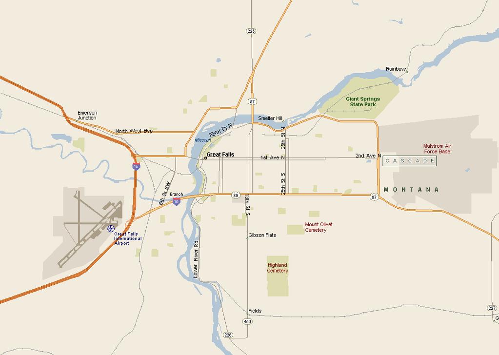 City Location Map Montana