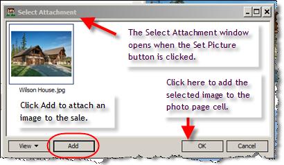 Either select a displayed image from the window and click OK, or add a new one via the directory option that opens when the Add button is clicked.