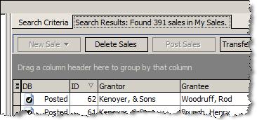 The option selected above is to search All Sales