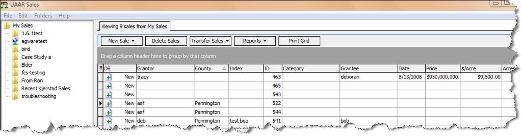 Six Steps to a Completed Appraisal Report DataLog (Steps 1-2) Setting Up a Sales Database 1. Create a Sale in the DataLog When you open DataLog you will see that there are four sections to the window.
