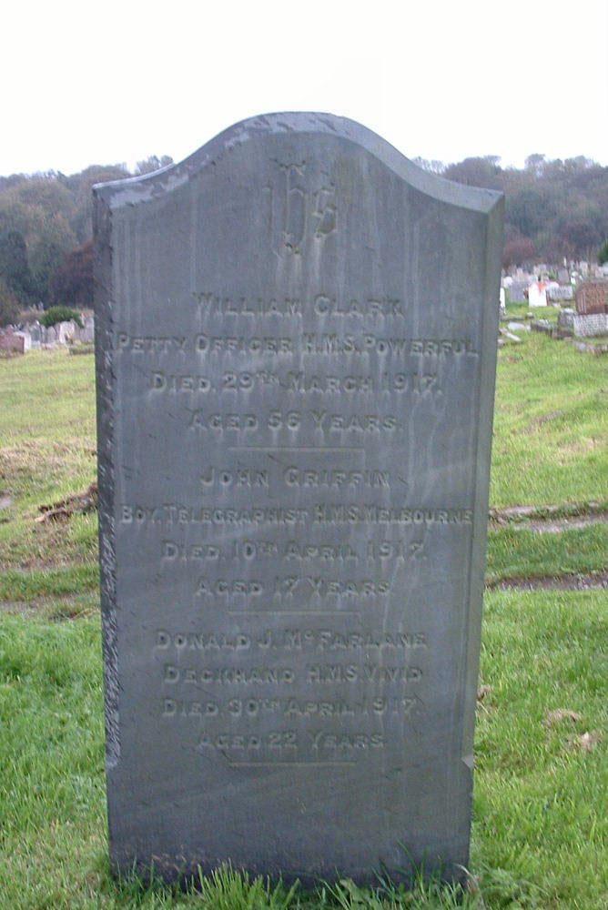 Photo of Boy Telegraph John Griffin s shared Commonwealth War Graves Commission Headstone in