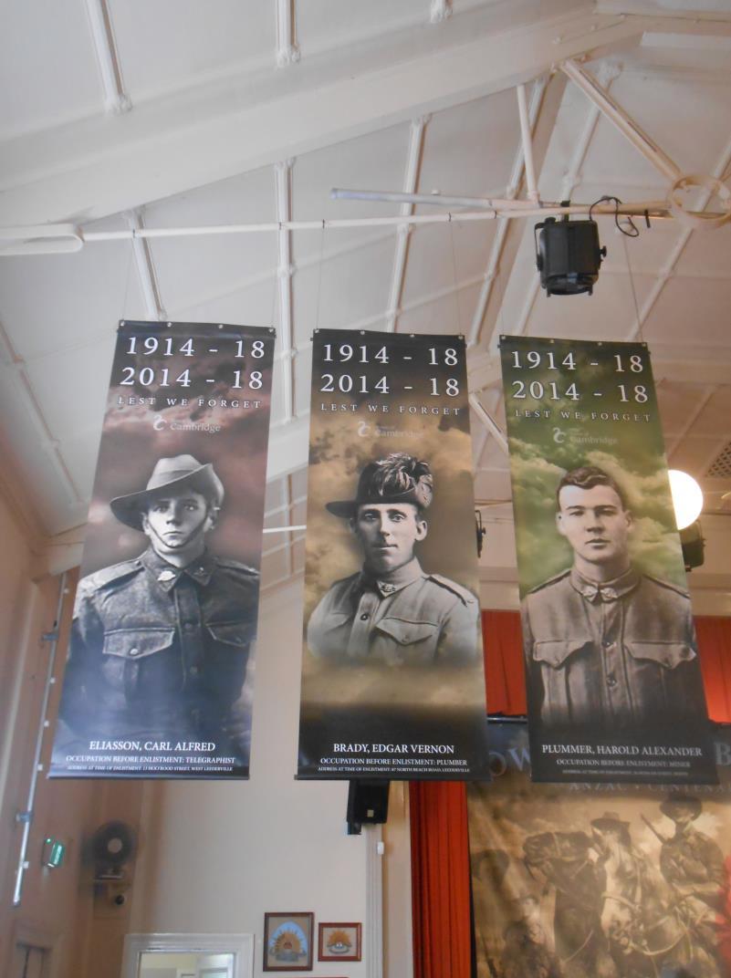 Below is a draft example of the banners which will be used with Pte Harold Alexander Plummer seen second from left.