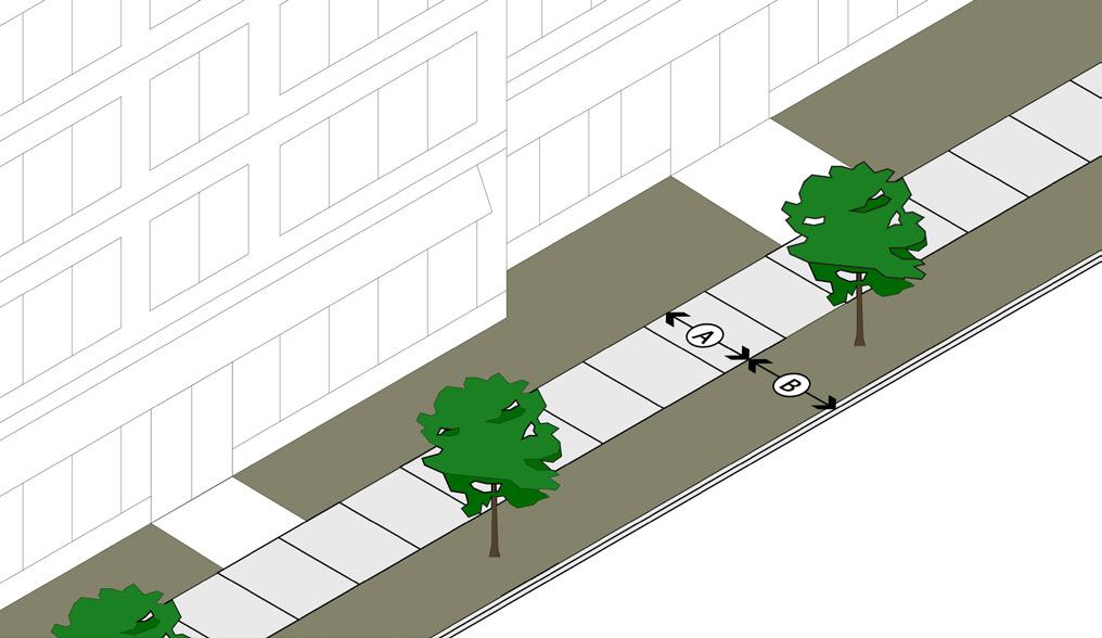 4+ Lane Avenue or Boulevard (No On-Street Parking) Sidewalk and Amenity Zone Dimensions Minimum Dimension* Sidewalk and Amenity Zone Dimensions Minimum Dimension* A Sidewalk 8 B Amenity Zone** 8 * * 