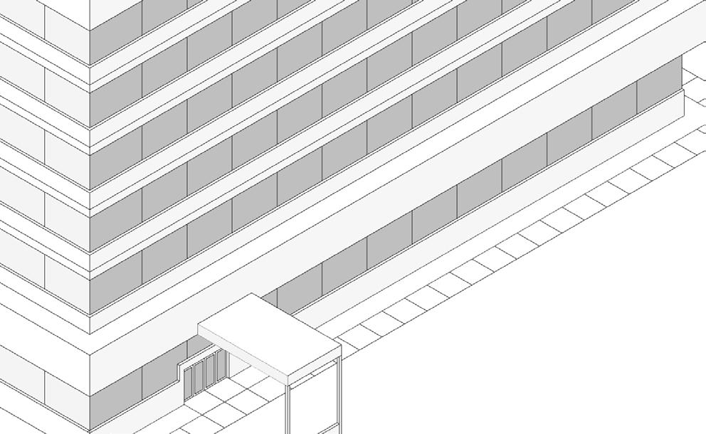 A corner tower element is an accentuated vertical element located on a building corner at a street intersection allowed to be taller than the rest of the building. Fenestration, Band.