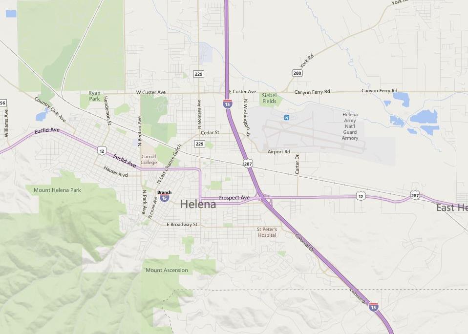 City Location Map Helena, MT Interstate