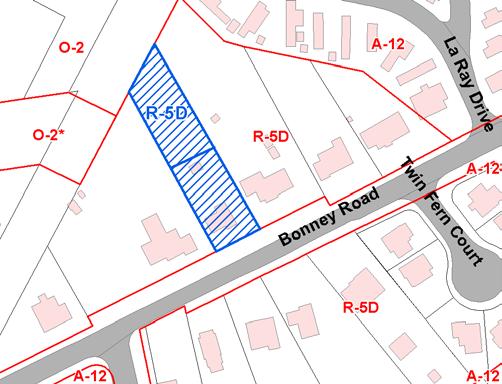 The applicant is proposing to adjust the interior property line slightly to the north to ensure that both lots meet the minimum lot area requirement of 10,000 square feet in order to develop each