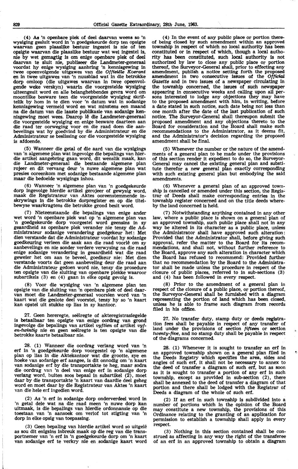 829 Official Gazette Extraordinary~ 28th June, 1963.