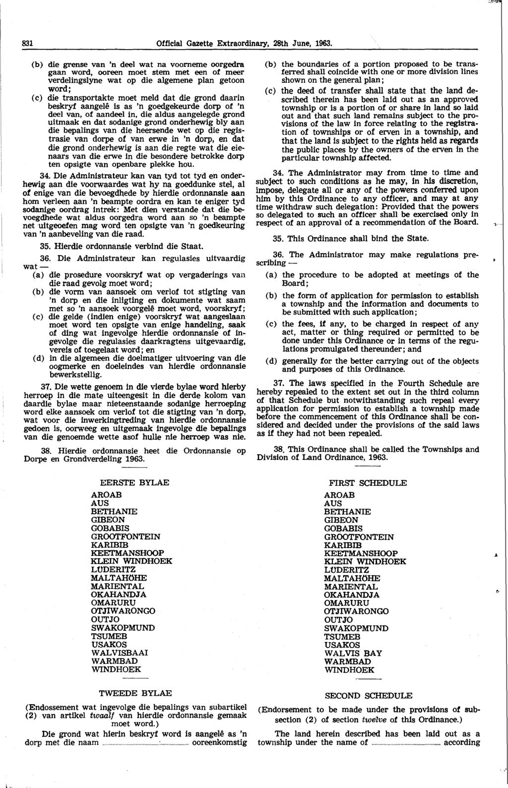 .:;,'i' 831 Official Gazette Extraordinary, 28th June, 1963.