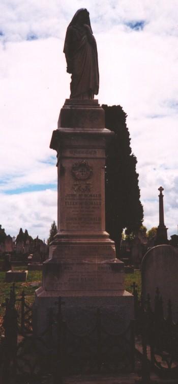 Gravestone of John McDonald and family, Melbourne Cemetery.