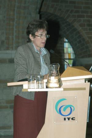 GIS and Geography: A new language for society Dr Augustinus presenting the Schermerhorn Lecture in the Jacobus Church, Enschede, the Netherlands, 29 September 2005 Dr Clarissa Augustinus is chief of