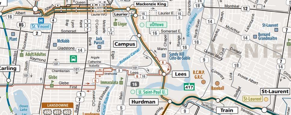 routes 6 and 101 (Figure 8). Figure 8. Excerpt from OC Transpo System Map The subject property is well served by the existing road network in the area (Figure 9).