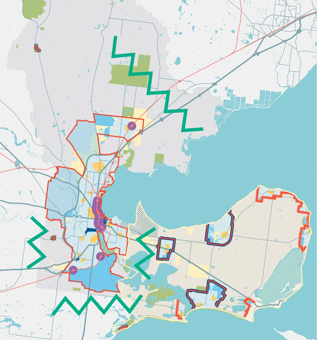 OVERALL FRAMEWORK PLAN Northern Growth Area Lara West Portarlington Western Growth Area Indented