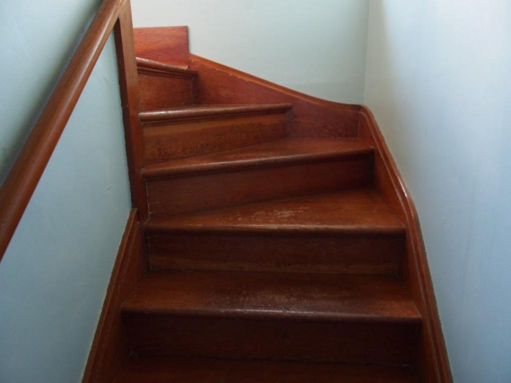 fir staircase and handrail