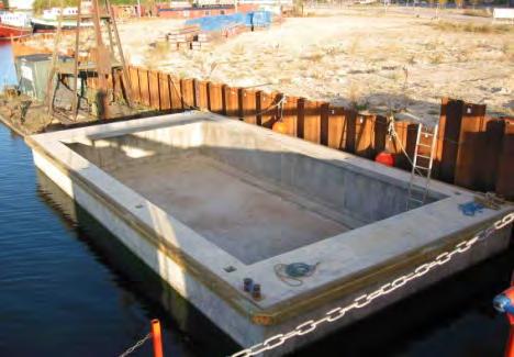 References May 2015. First productions scheduled first. 1. HUBB. HoUse Boat Bottom mark I 2001. Made in watertight reinforced concrete. Wall thickness 20 cm.