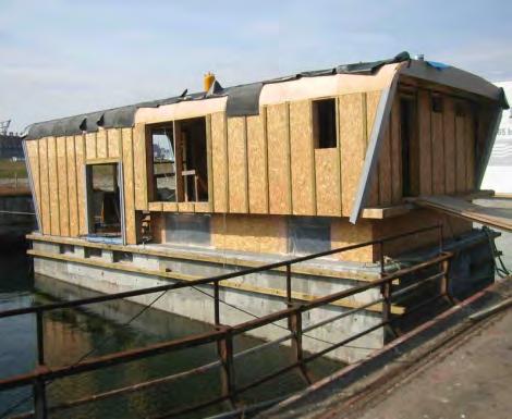 Floating Home Rahbek HUBB06. Residential floating home delivered 2004. Design for family of 5 persons.