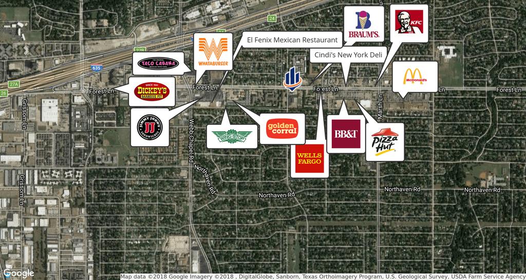 Retailer Map 3450 FOREST LANE 3450 FOREST
