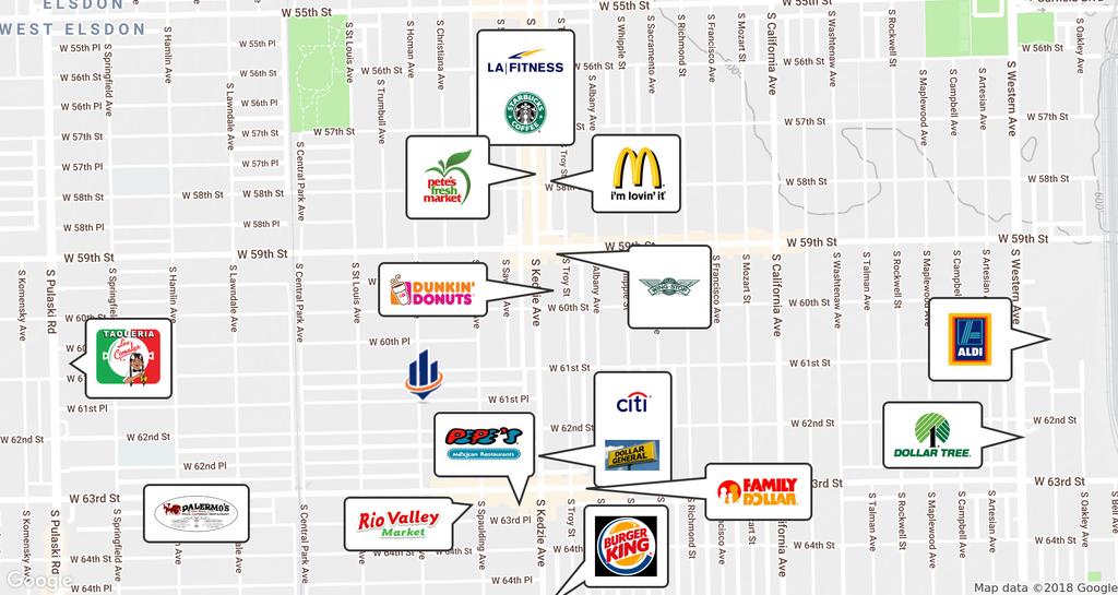 Retailer Map (61st & Homan) 12 UNIT MARQUETTE PARK 6139 S
