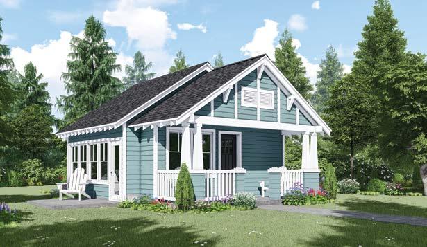 small DIGGS cottage SERIES VATON 536 10-2 x 8-0 LIVING AREA 536 sq ft 1 1 10-8 x 8-0 12-0 x 14-0 A charming bungalow design featuring a welcoming, full-width front porch.