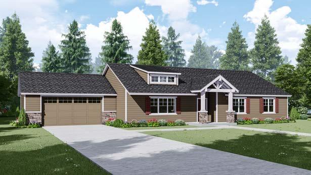 SMART VALUE SILVERDALE 1840 LIVING AREA 1840 sq ft 3 2 OPTIONAL COVERED PATIO 14 x 10 74-0 2-CAR GARAGE 23-6 x 23 DINING 12 x 13-6 KITCHEN 13-8 x 13-6 ISLAND EATING BAR PANTRY