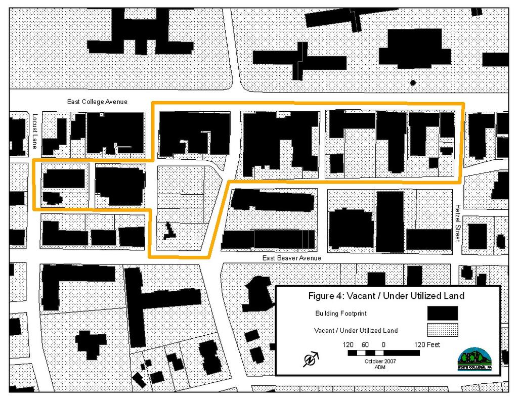 Page 9 of 30 Figure 4: Garner District Vacant / Under Utilized Land The proposed rezoning in the Garner District provides for improvement of the public realm by requiring nonresidential uses at