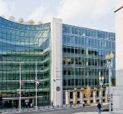 an 80-foot high atrium and is currently home to the U.S. Securities and Exchange Commission.