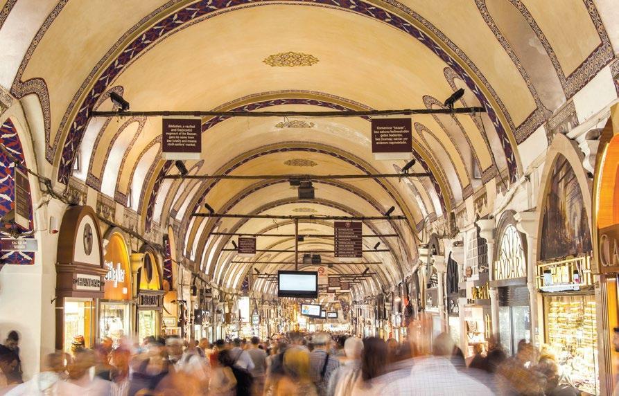 Grand Bazaar Considered as the world s first shopping mall, taking up a whole city quarter and surrounded by thick walls, the colourful Grand Bazaar is the heart of