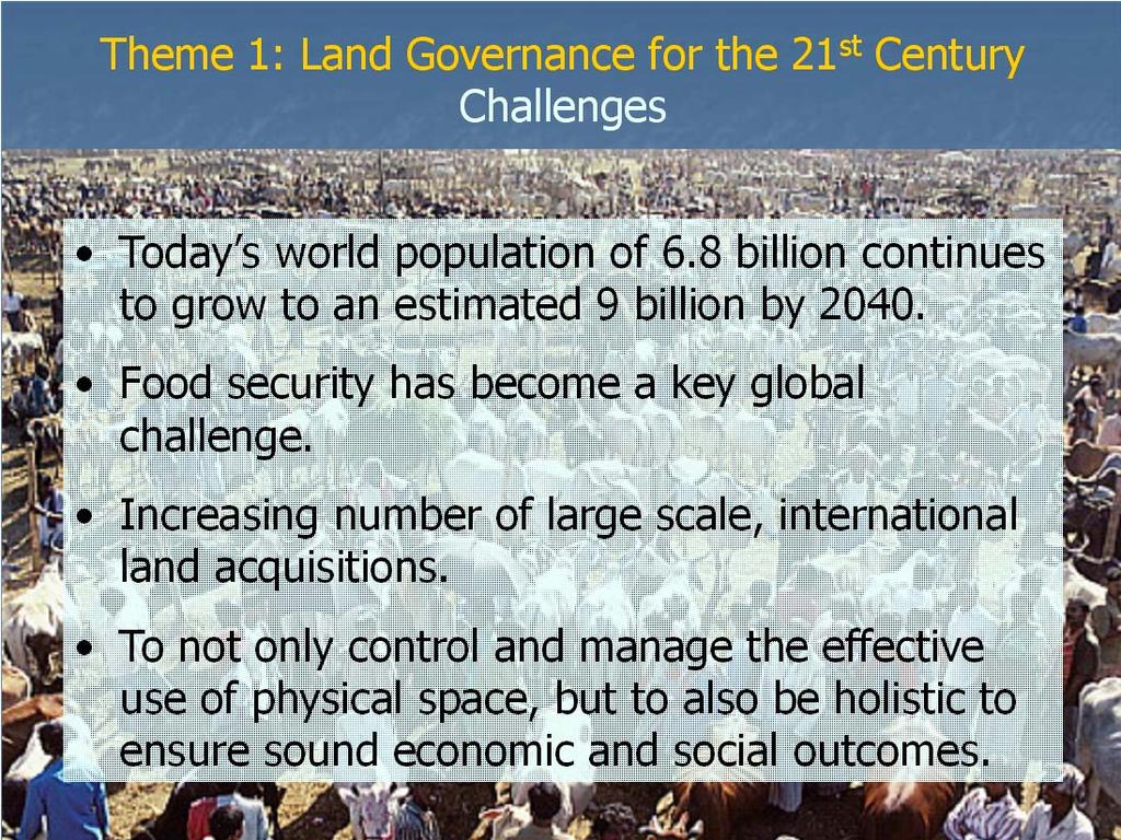 Climate Change New Challenges Food Shortage Urban Growth All relate to governance Natural &
