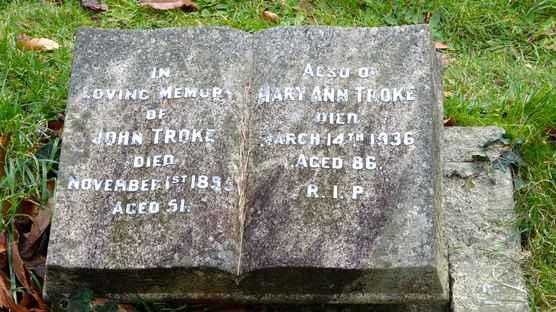 TH MARCH 1958 AGED 79 ALICE TROKE DIED 18 TH DECEMBER 1958