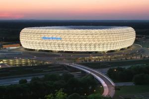 architects designed the building purely as football stadium The façade and roof is a composition of transparent and translucent ETFE laminate panels on a steel supporting structure Every panel has a