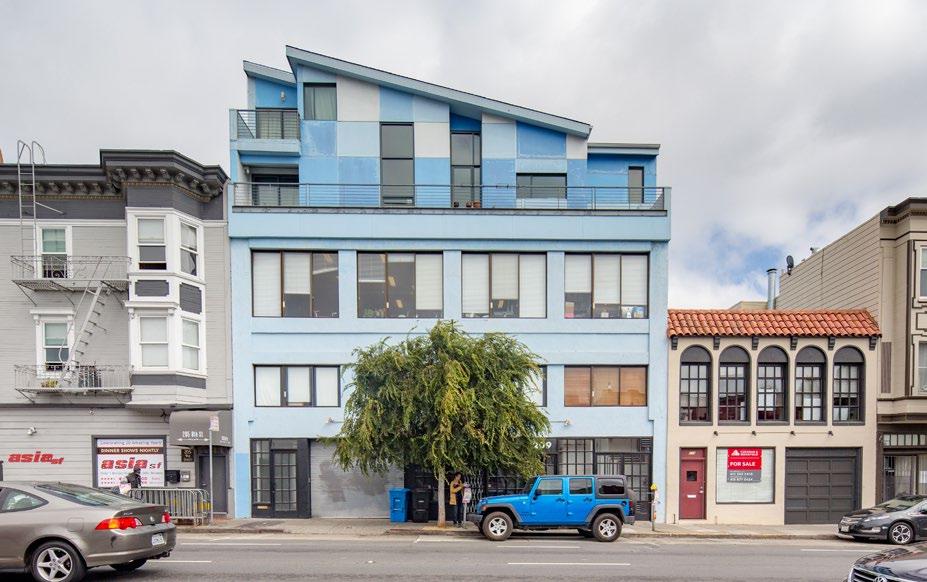 Fully-leased to six tenants, the Property features three residential units featuring sweeping views of the City, two floors of creative office and ground