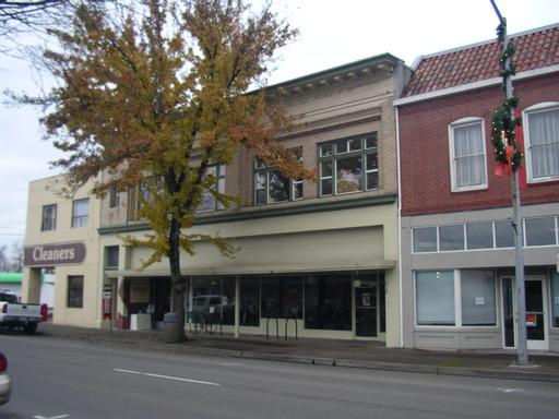 This Washburne Cafe building is located at the west end of downtown Springfield next to other stores and restaurants with residential above.