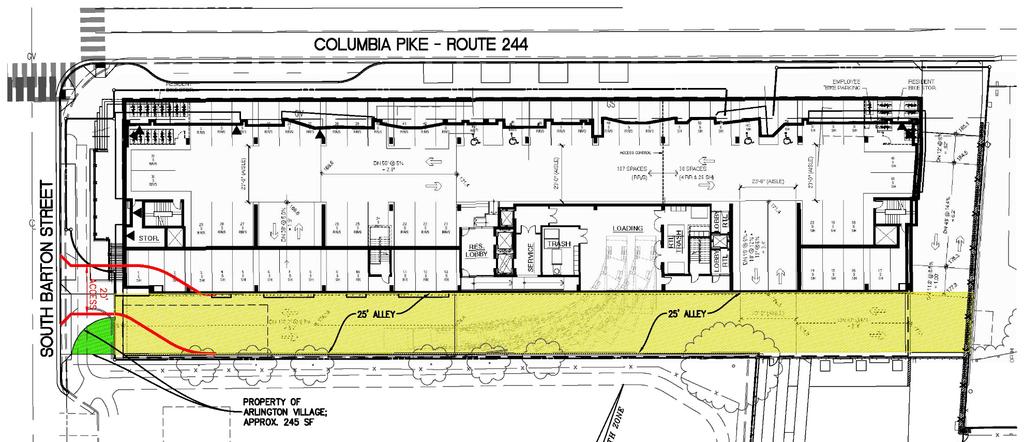 Alternative Scheme for alley access 245 SF area of Arlington Village property