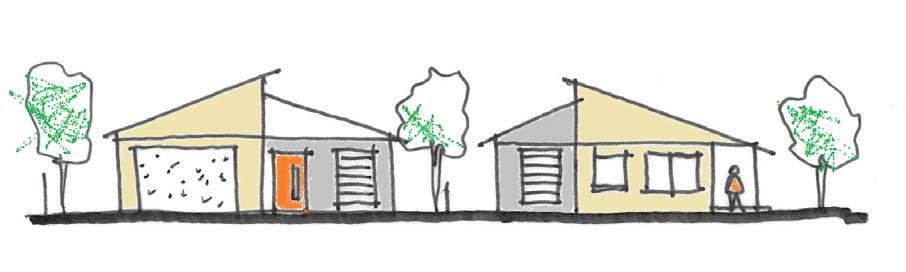 Figure 6 - Design for dual occupancy development with two new detached dwellings. Figure 7 - Design for dual occupancy development incorporating an existing dwelling and a new dwelling at the rear. 6.4 SETBACKS a.