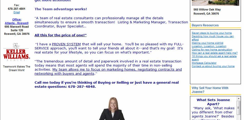 Joanne s Personal Website Packed with consumer friendly information, her website is a great source of real estate