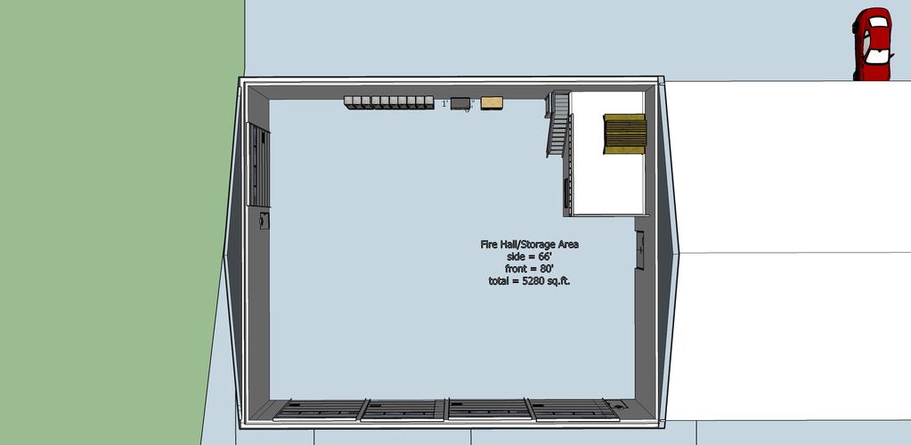 3 Proposed Fire Storage Area The fire department storage area shown above is 80 feet