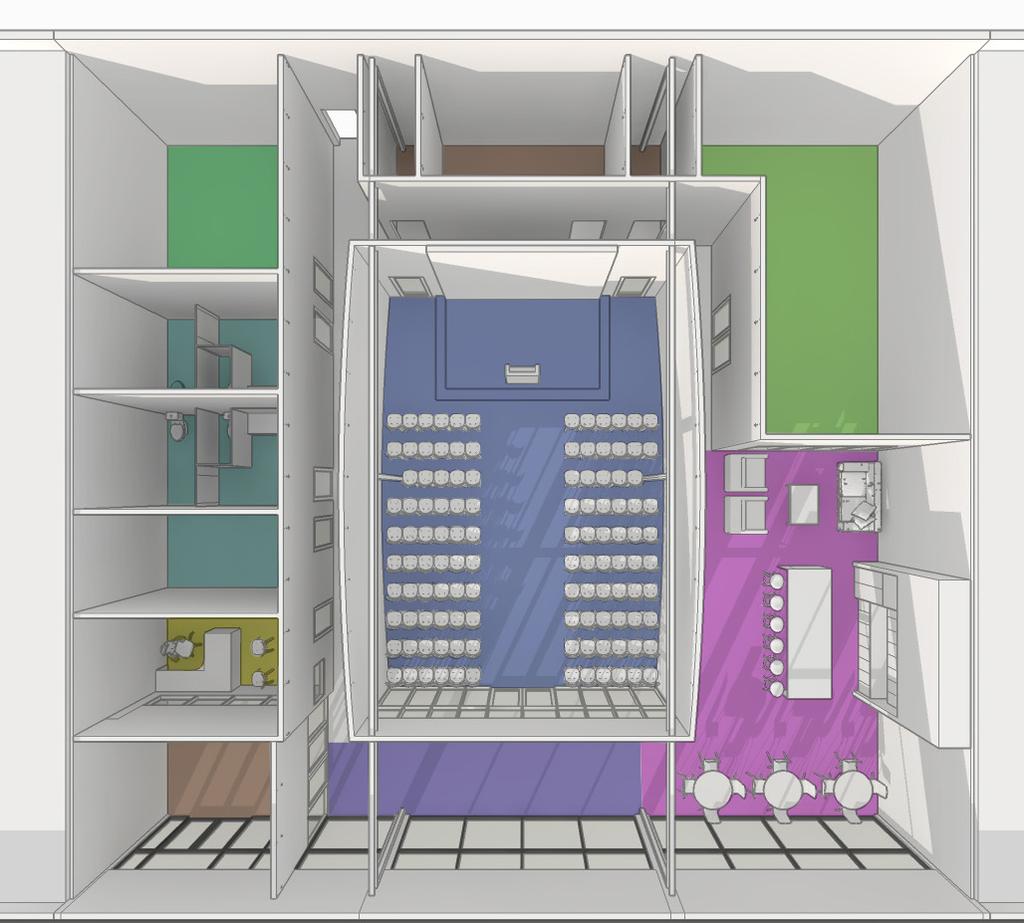 CASE STUDY 3D PLAN FLEX SMALL (250 sqft) - Multipurpose room for 10-15 people - Webcasting AMENITIES - Washrooms (275 sqft) - Boot/Coat room (115 sqft) OFFICE (140 sqft) - Small gatherings -