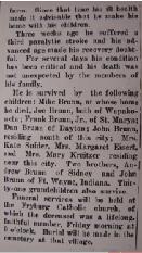 + 1880 Census, Clinton Twp, Shelby Co.,, shows Francis & Catherine BRUNN with their first four children.