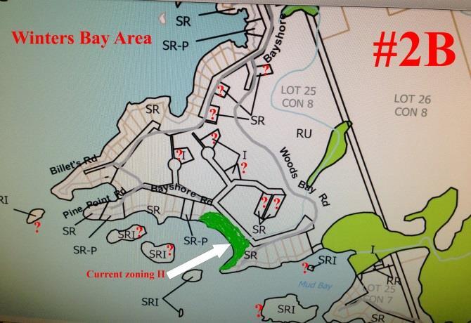 These three island should be zone OS Item 4C Page #2B This illustration is an area of Chandos Lake including Winters Bay Road and Bayshore Road.
