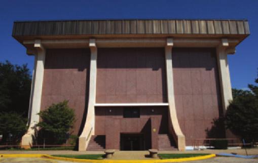 One extreme movement in post-war modernist architecture was termed "Brutalism," in reference to its stark form and massiveness. The Scurry County courthouse remodel of 1972, by Joseph D.
