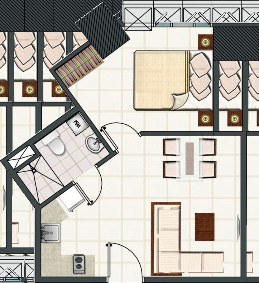 1-Bedroom Suite Unit Floor Plan 1-Bedroom Suite